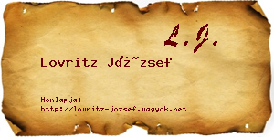 Lovritz József névjegykártya